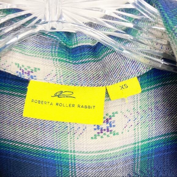 Roberta roller rabbit plaid ombré flannel blue - Picture 2 of 7